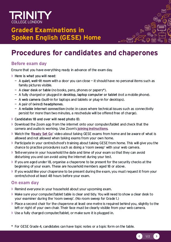 GESE remote checklist image