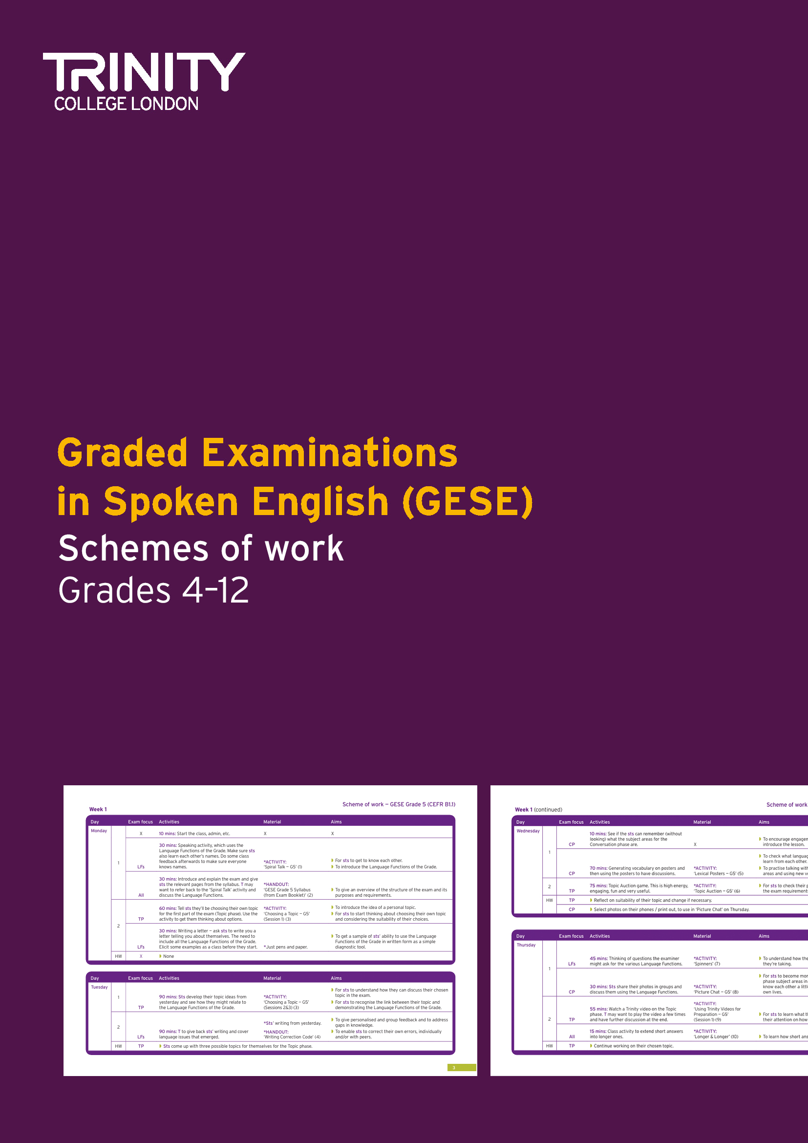 GESE Schemes of Work
